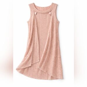Leslie Fay Rose Gold/Blush Pink Dress with Sparkling Accents
